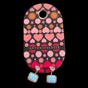 Anthropologie Post Earrings Iridescent stone unique earrings NEW with tags